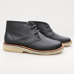 Ivi Black par de botines de cuero negro