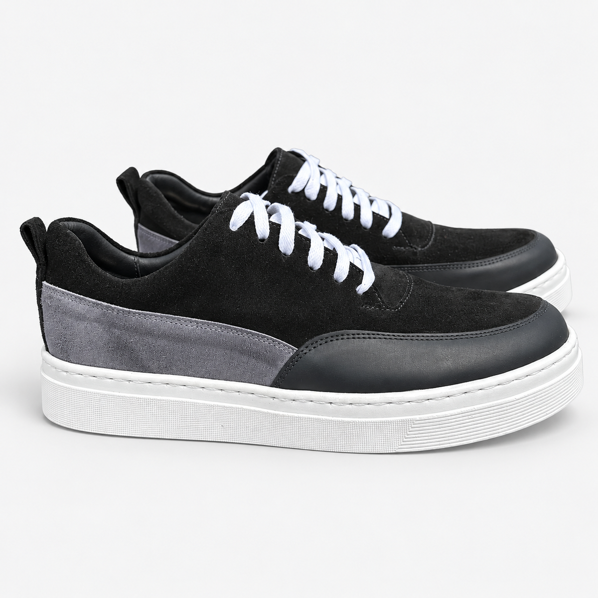 Jack Gamuza Negro/Gris — vista del par