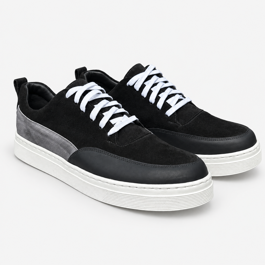 Jack Gamuza Negro/Gris — vista diagonal