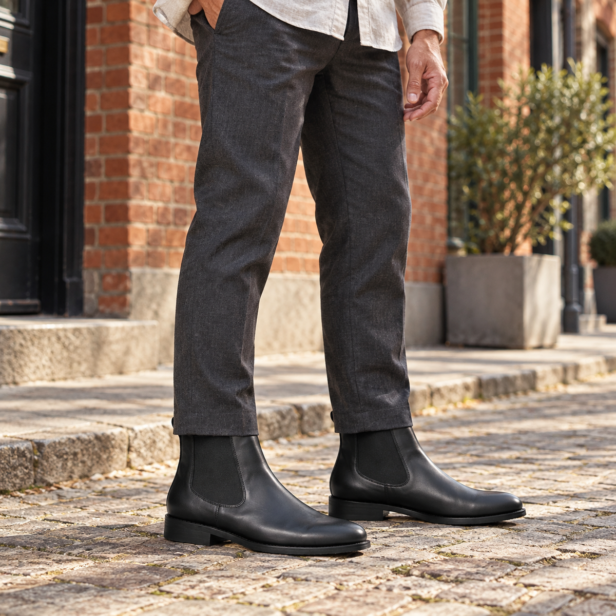 Solomons Negro Napa — con modelo hombre